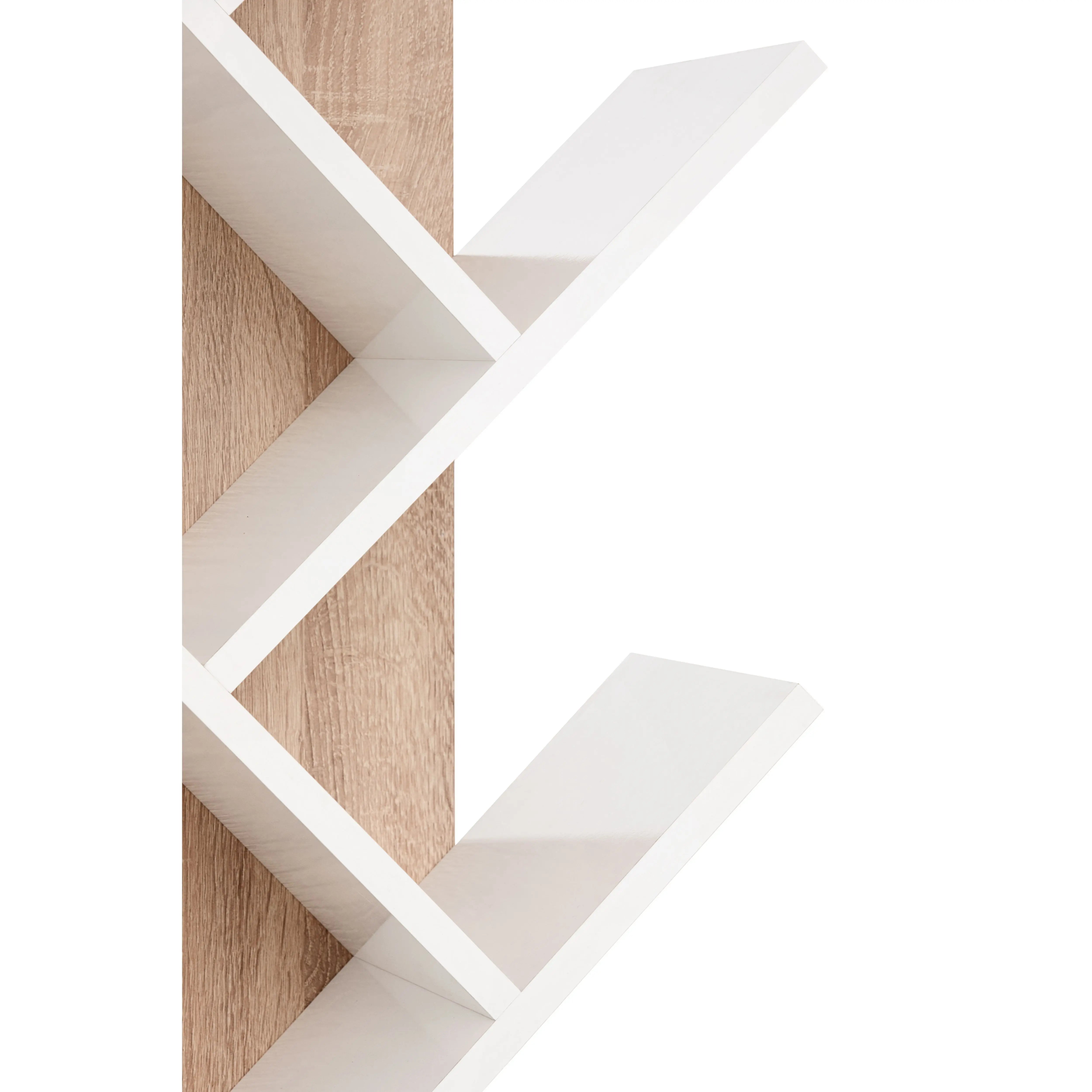 Estantería para libros de 138 cm en roble Sonoma y blanco – librería vertical para salón, dormitorio u oficina