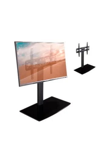 Soporte universal para TV con peana de suelo ajustable, compatible con pantallas de 40” a 65” – VESA hasta 400×400 mm, base de vidrio templado