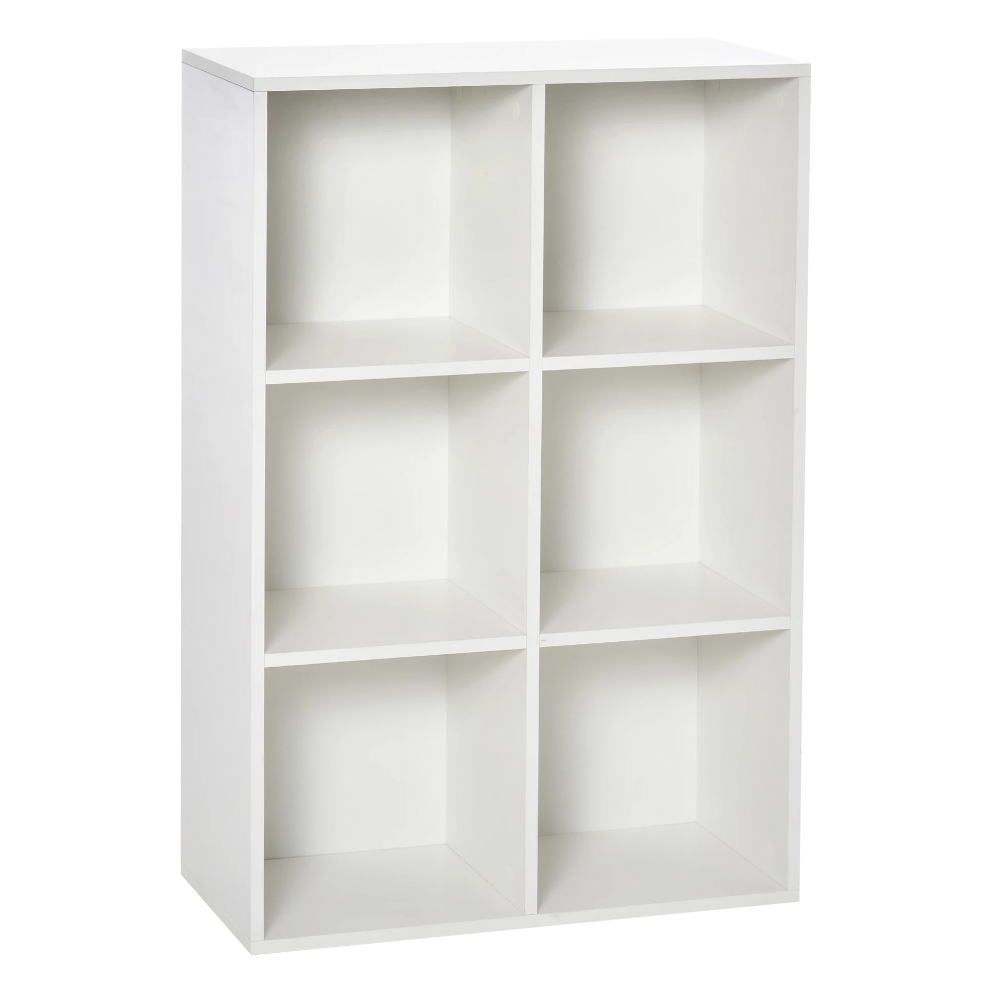 Estantería de libros de 3 niveles con 6 compartimentos 97,5 cm – organizador de almacenamiento para dormitorio u oficina en madera melaminada