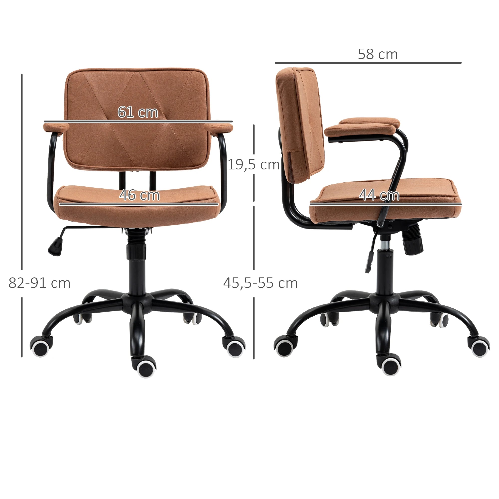 Silla de oficina retro con altura ajustable y función de balanceo – silla de escritorio con respaldo capitoné para oficina o hogar
