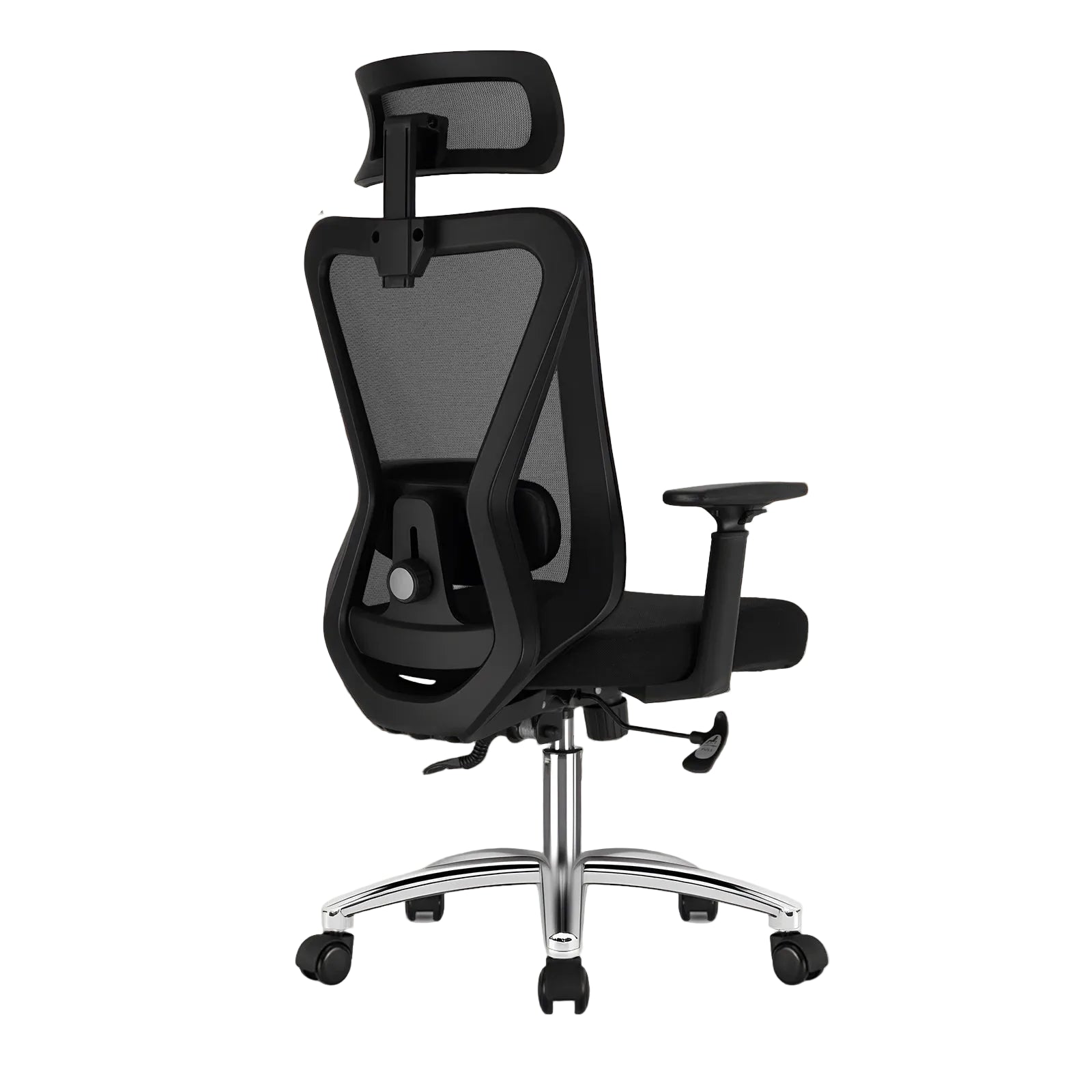 Silla de oficina con respaldo reclinable 90°–130°, reposacabezas, apoyabrazos y base giratoria