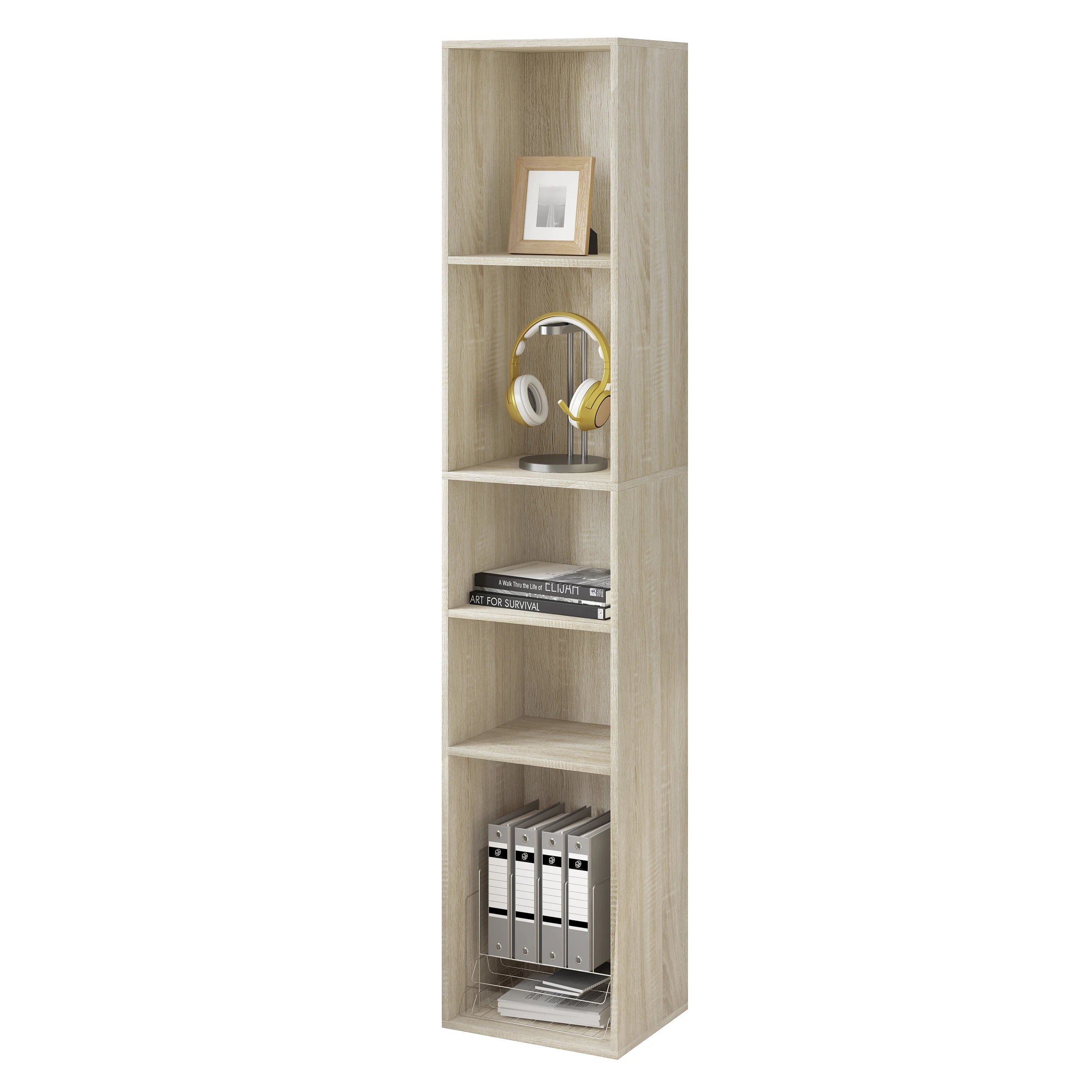 Estantería independiente de 5 cubos 151 cm – organizador de almacenamiento y separador de ambientes para sala u oficina