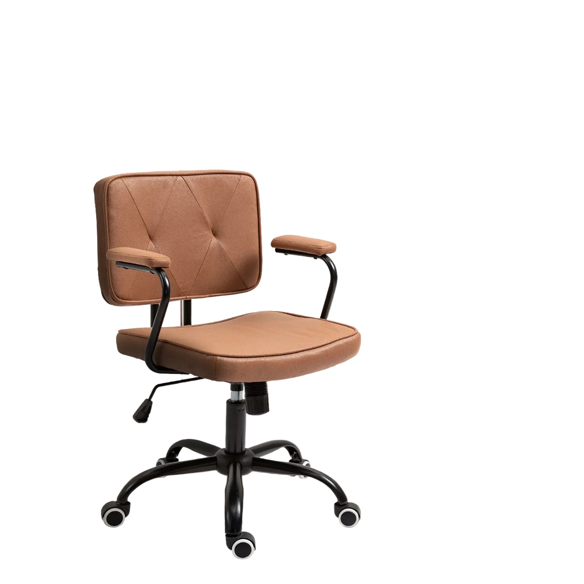 Silla de oficina retro con altura ajustable y función de balanceo – silla de escritorio con respaldo capitoné para oficina o hogar