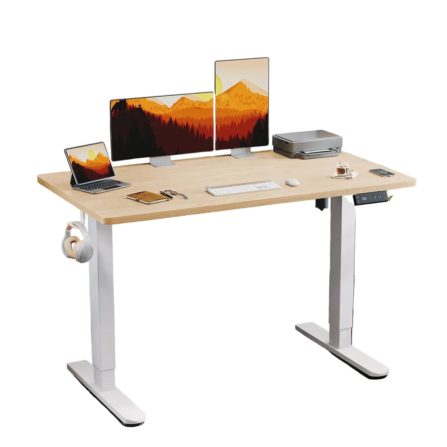 Escritorio eléctrico regulable en altura 140×80 cm con puerto de carga USB-C – mesa de oficina ajustable para trabajo y estudio