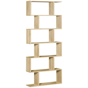 Librería de 6 niveles 192 cm en madera melaminada – estantería vertical moderna para libros y almacenamiento en salón, dormitorio u oficina