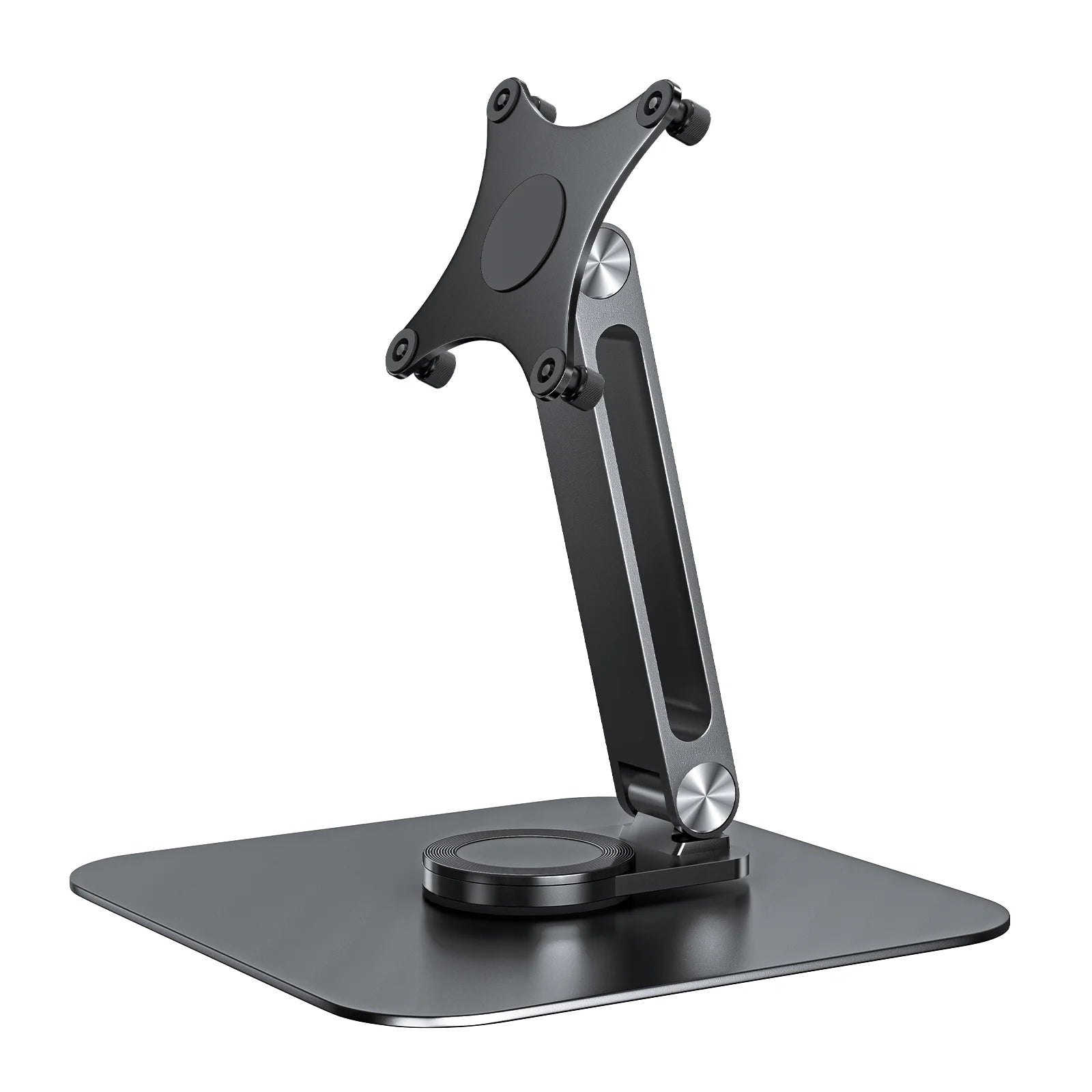 Soporte de escritorio para monitor de aleación de aluminio con rotación 360° y fijación VESA M4 75×75 mm