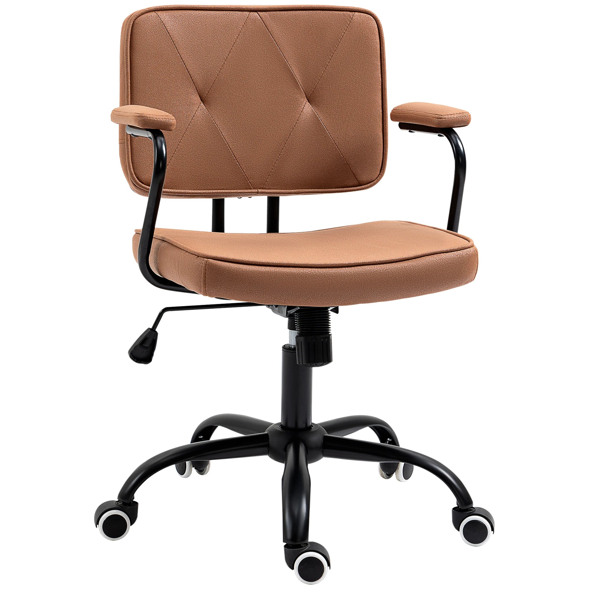 Silla de oficina retro con altura ajustable y función de balanceo – silla de escritorio con respaldo capitoné para oficina o hogar