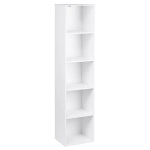 Estantería modular de 1 unidad con cubos de almacenamiento 106 cm en madera – mueble vertical para sala, dormitorio o estudio en color blanco