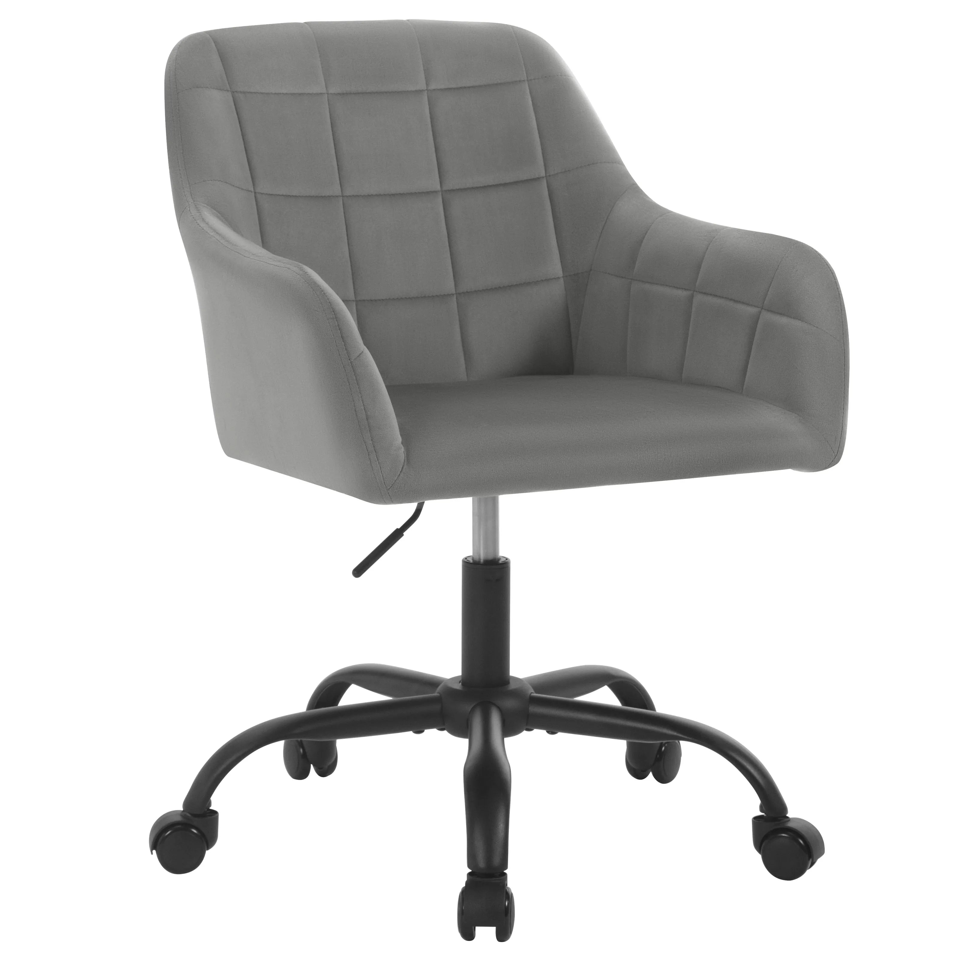 Silla de oficina giratoria ajustable en altura con ruedas y apoyabrazos – silla de escritorio para hogar u oficina