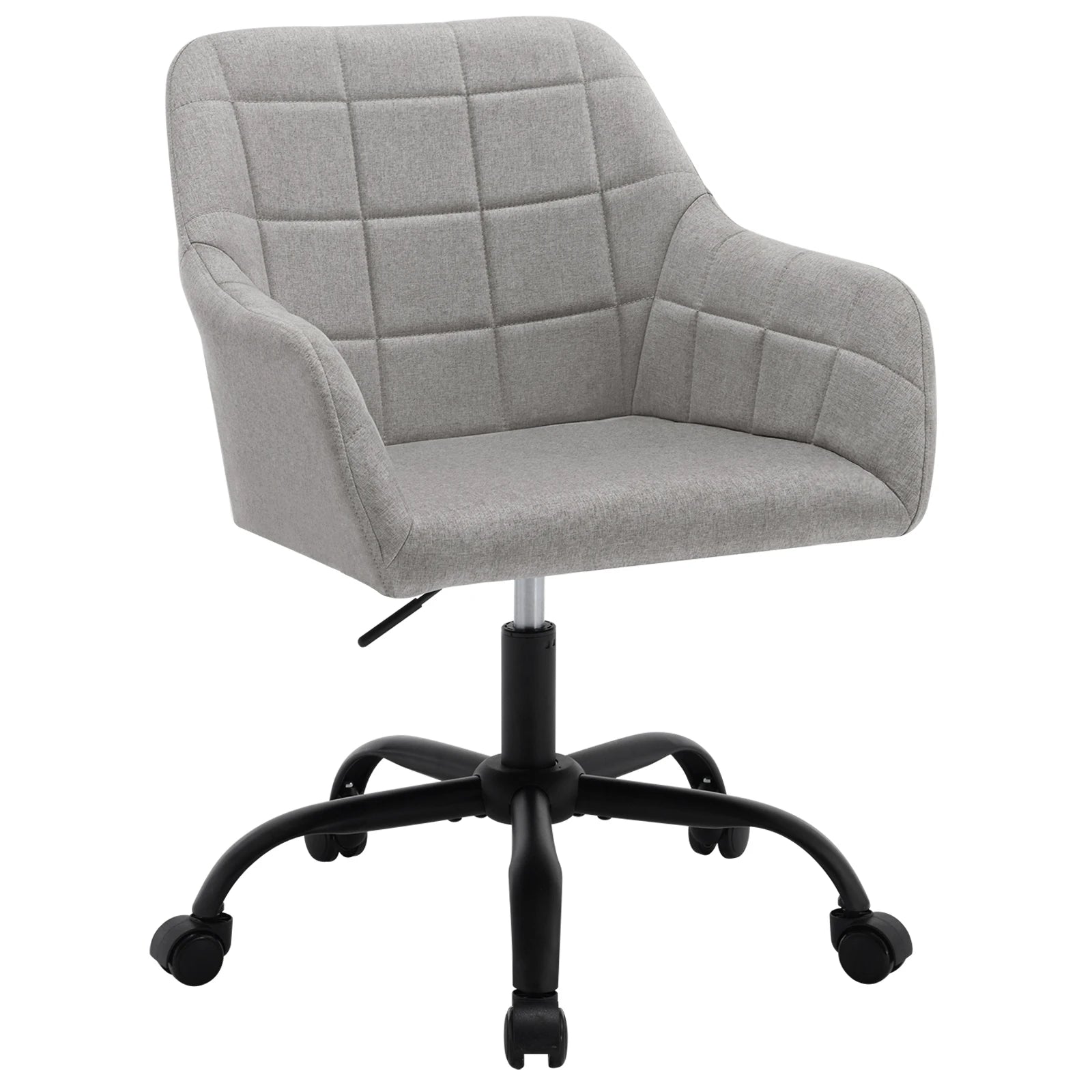 Silla de oficina giratoria ajustable en altura con ruedas y apoyabrazos – silla de escritorio para hogar u oficina