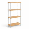 Estantería modular de madera y metal blanca con 4 o 5 baldas ajustables – librería moderna para salón, dormitorio u oficina