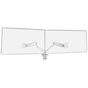 Soporte doble para monitor con brazo articulado y muelle de gas hasta 32”, ajuste de altura y rotación 360° – VESA 75/100 mm, carga 10 kg
