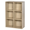 Estantería de libros de 3 niveles con 6 compartimentos 97,5 cm – organizador de almacenamiento para dormitorio u oficina en madera melaminada
