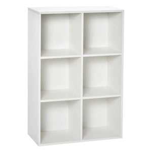 Estantería de libros de 3 niveles con 6 compartimentos 97,5 cm – organizador de almacenamiento para dormitorio u oficina en madera melaminada