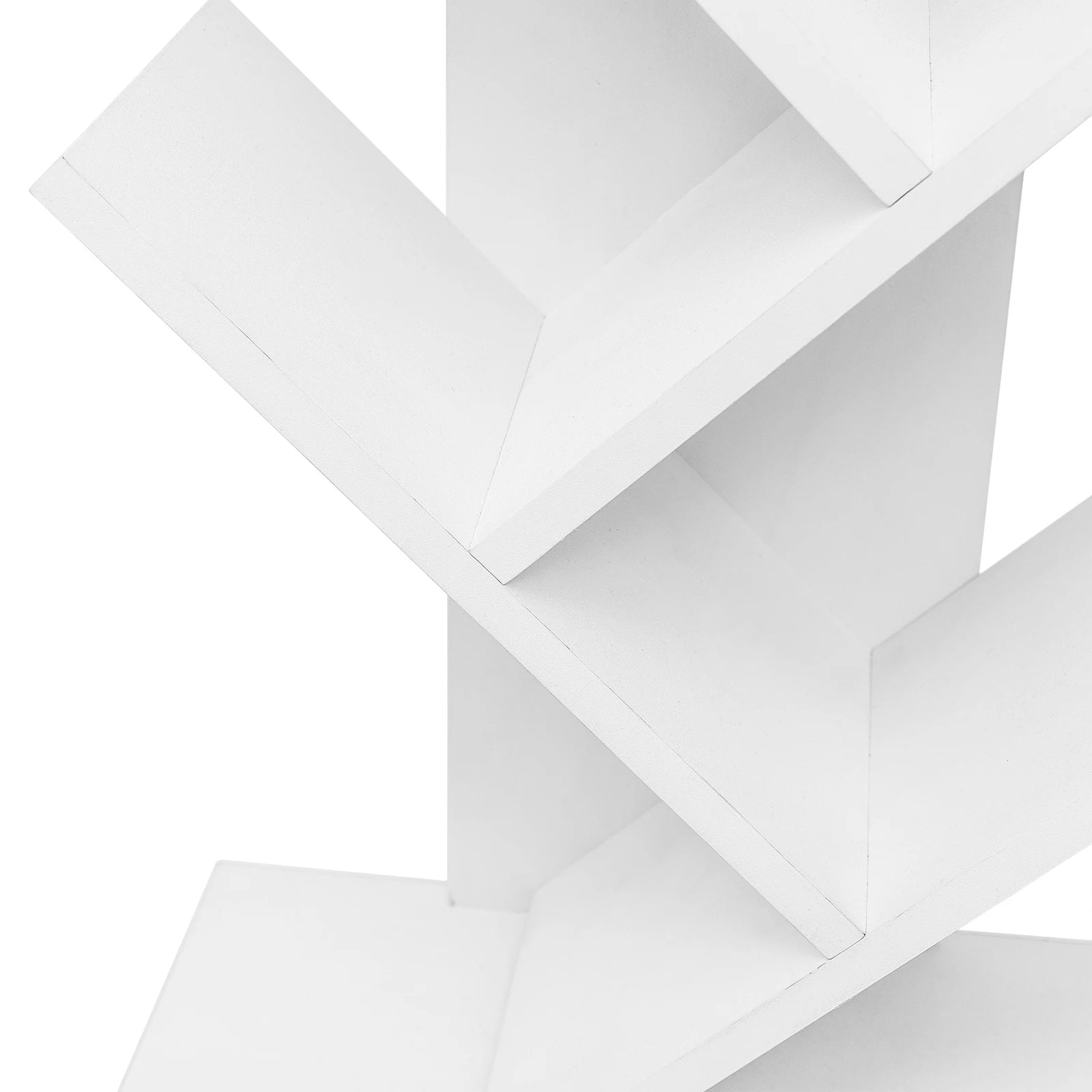 Estantería de almacenamiento de 8 niveles 127 cm en color blanco – organizador vertical para libros, CD y objetos decorativos