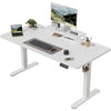 Escritorio eléctrico regulable en altura 160×70 cm con memoria y soporte para monitor – mesa de trabajo de pie color blanco