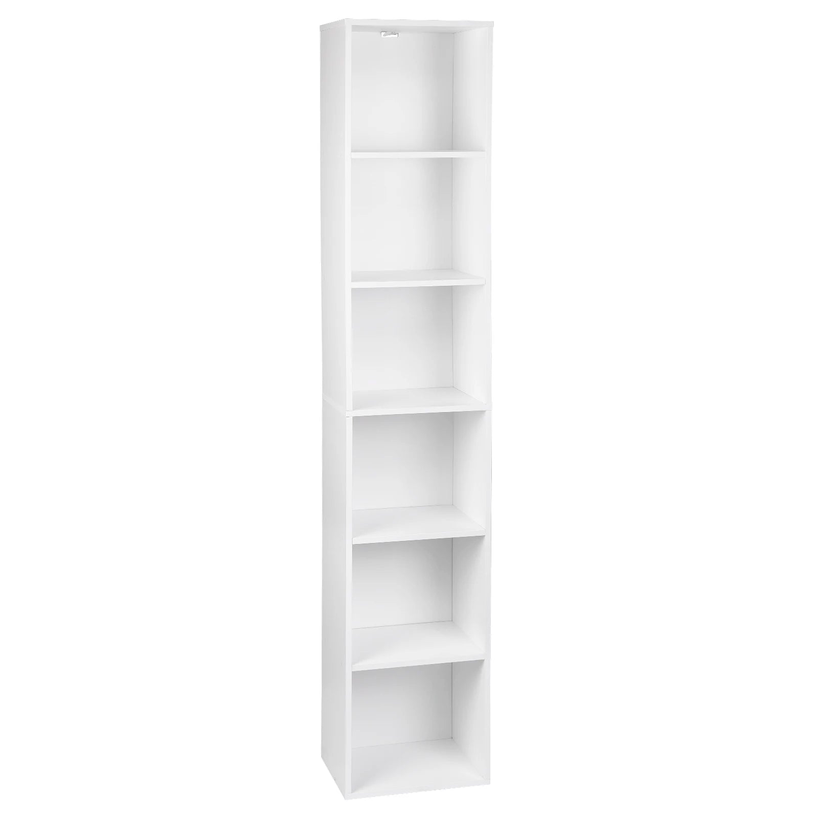 Estantería modular de 1 unidad con cubos de almacenamiento 106 cm en madera – mueble vertical para sala, dormitorio o estudio en color blanco