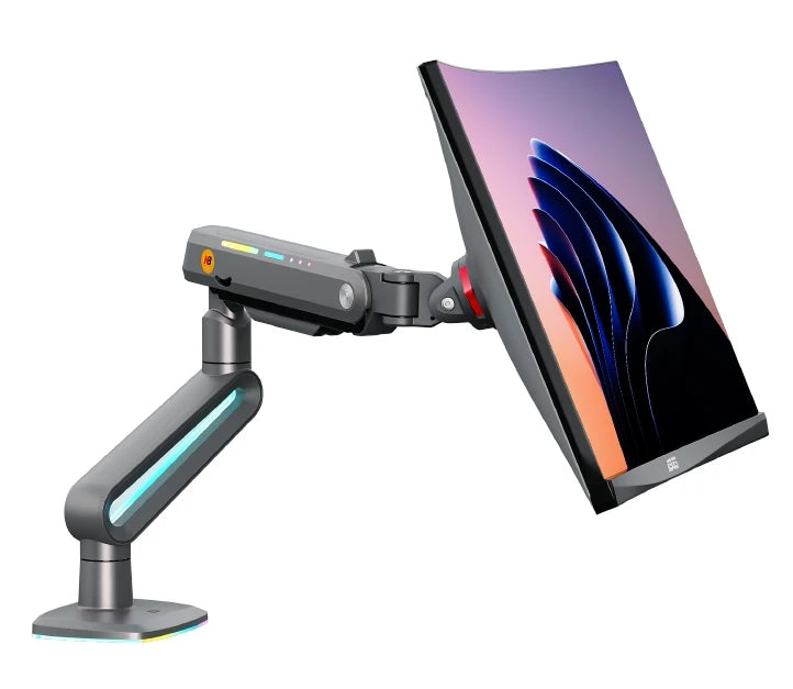 Soporte de escritorio para monitor ultraancho de 32” a 60” con brazo articulado, rotación 360° y compatibilidad VESA – capacidad 2 a 20 kg