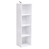 Estantería modular de 1 unidad con cubos de almacenamiento 106 cm en madera – mueble vertical para sala, dormitorio o estudio en color blanco