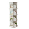 Librería giratoria de 4 niveles 360° en PVC – estantería de almacenamiento para libros estilo nórdico para sala, dormitorio u oficina