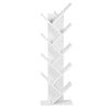 Estantería de almacenamiento de 8 niveles 127 cm en color blanco – organizador vertical para libros, CD y objetos decorativos