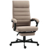 Silla de oficina giratoria con altura ajustable, reposapiés retráctil y respaldo reclinable 135° – 68×67×109-119 cm color marrón