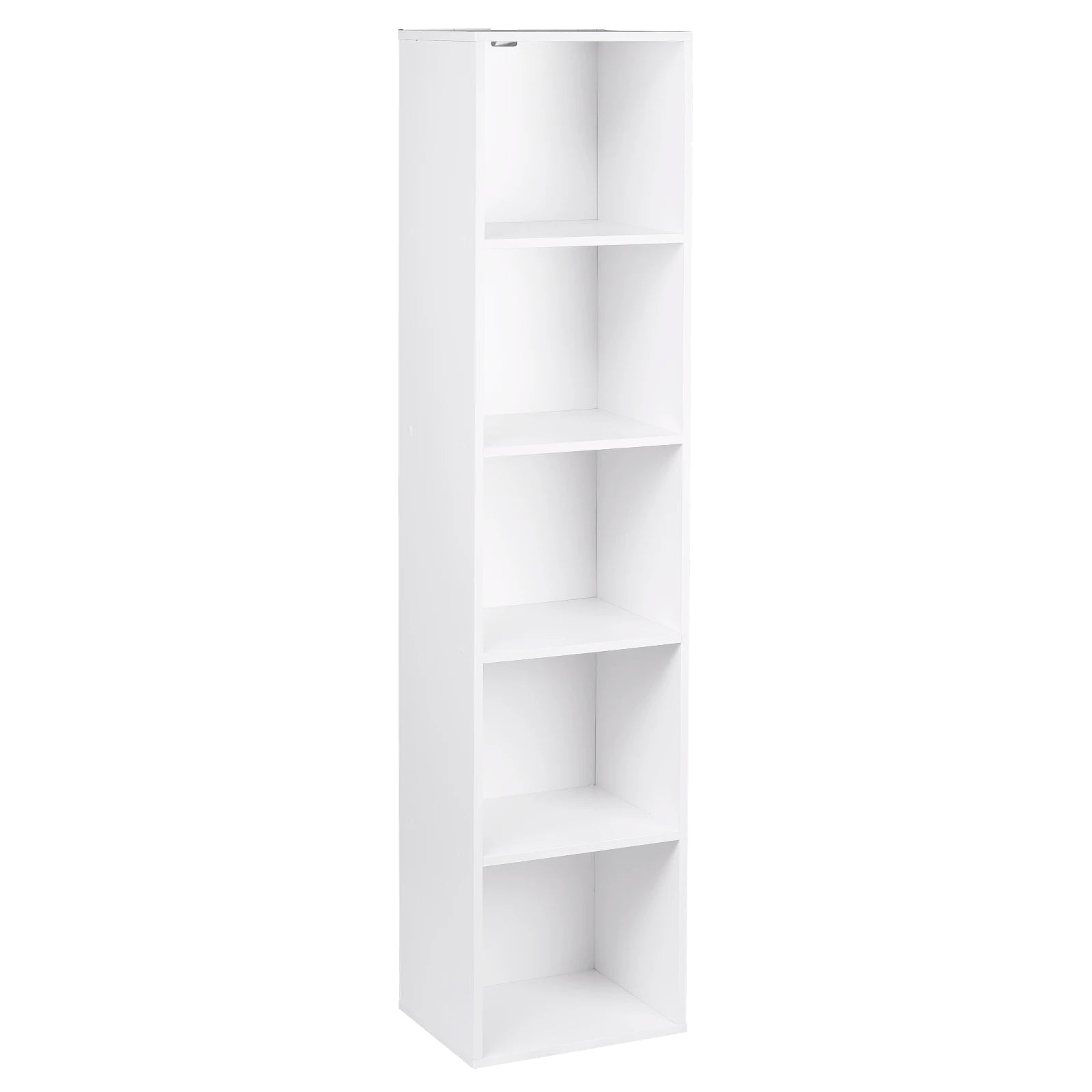 Estantería modular de 1 unidad con cubos de almacenamiento 106 cm en madera – mueble vertical para sala, dormitorio o estudio en color blanco